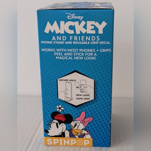 Disney Mickey Mouse SpinPop Phone Stand and Reusable Grip Decal, NEW - Picture 2 of 5
